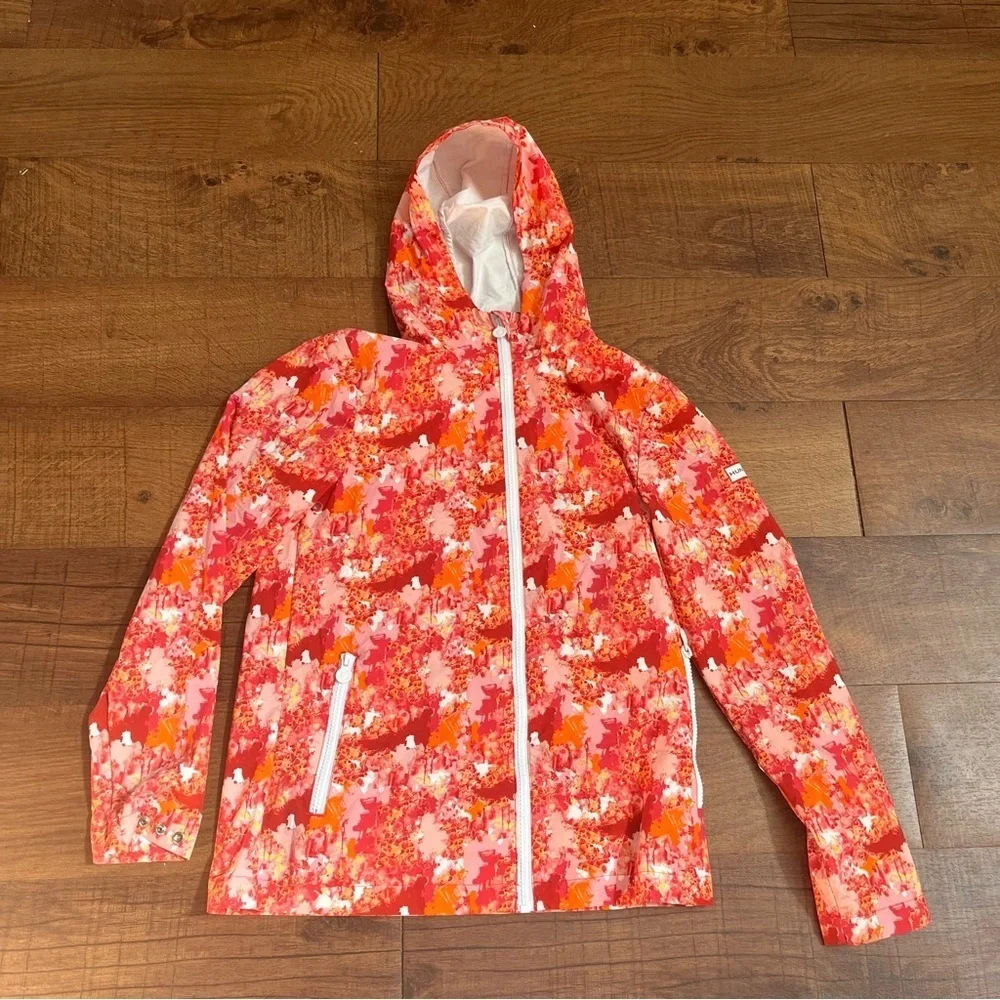 Hunter for target girl waterproof windbreaker jacket w/hood Sz large orange